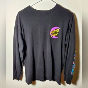 Black Santa Cruz Psycadelic Mushroom Long Sleeve